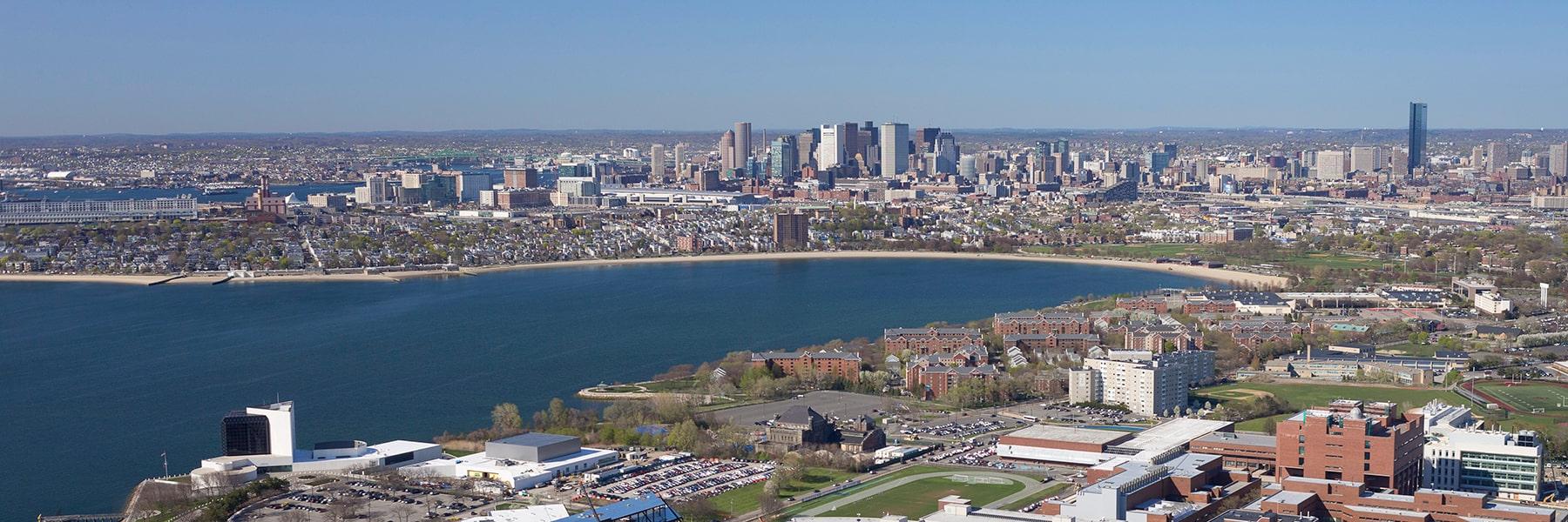 aerial view of Boston Harbor